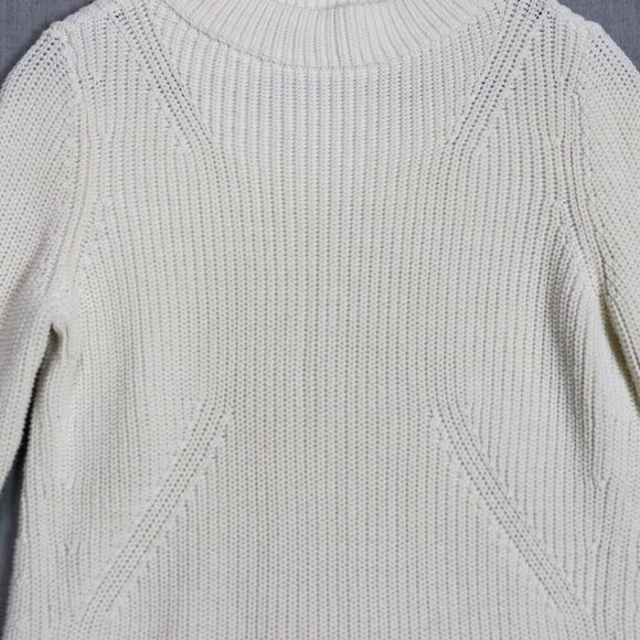 Talbots Rib Knit Sweater Womens M Pullover Crewneck Cotton Long Line Apris Ski - Picture 7 of 14